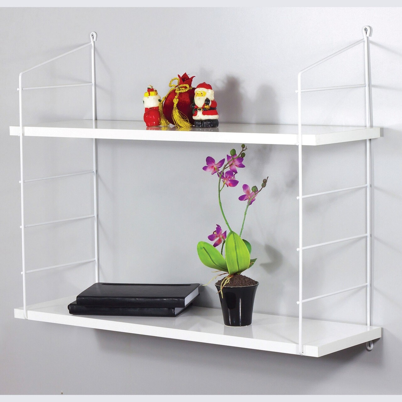 Raft pentru perete Armoni, Decormet, 2 nivele, 72x20x58 cm, alb - imagine 4
